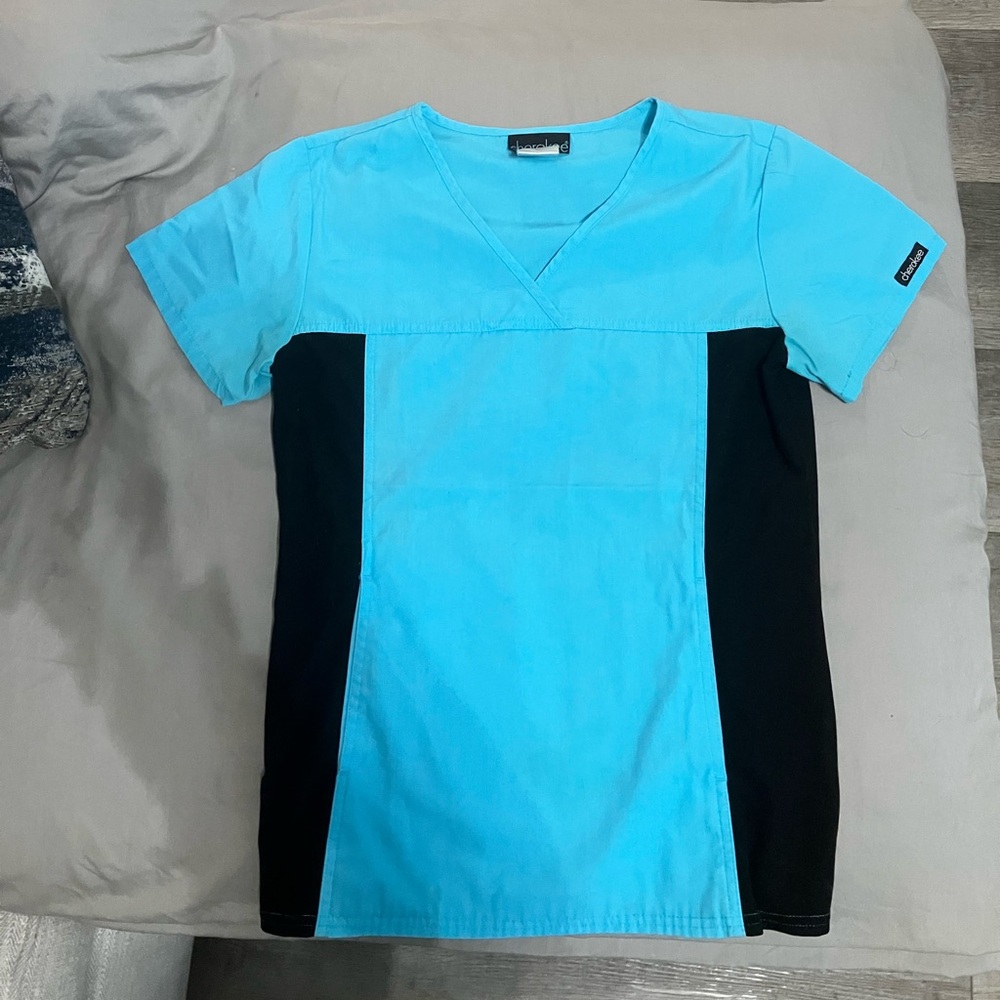 Cherokee Turquoise V-Neck Scrub Top